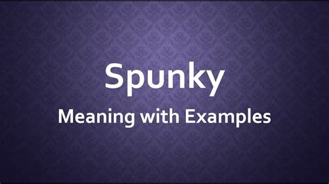 Spunky Meaning